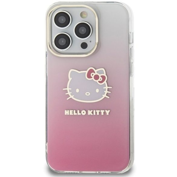 Hello Kitty HKHCP13LHDGKEP iPhone 13 Pro / 13 6.1" rózsaszín keménytok IML Gradient Electrop Kitty fej IML Gradient Electrop Kitty fej