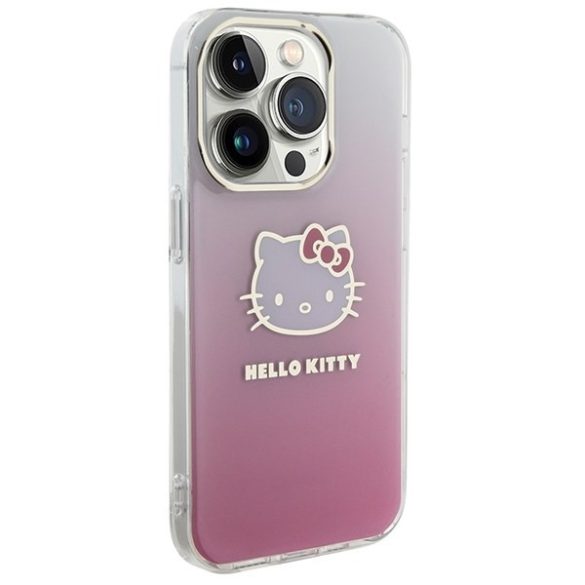 Hello Kitty HKHCP13LHDGKEP iPhone 13 Pro / 13 6.1" rózsaszín keménytok IML Gradient Electrop Kitty fej IML Gradient Electrop Kitty fej