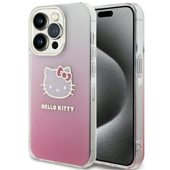 Hello Kitty HKHCP14LHDGKEP iPhone 14 Pro 6.1" rózsaszín keménytok IML Gradient Electrop Kitty fej IML Gradient Electrop Kitty fej