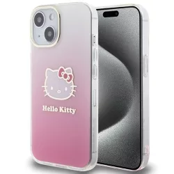   Hello Kitty HKHCP15SHDGKEP iPhone 15 6.1" rózsaszín keménytok IML Gradient Electrop Kitty fej IML Gradient Electrop Kitty fej