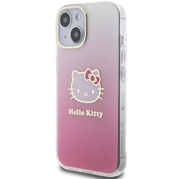 Hello Kitty HKHCP15SHDGKEP iPhone 15 / 14 / 13 6.1" rózsaszín keménytok IML Gradient Electrop Kitty fej IML Gradient Electrop Kitty fej