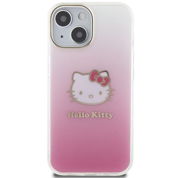 Hello Kitty HKHCP15SHDGKEP iPhone 15 / 14 / 13 6.1" rózsaszín keménytok IML Gradient Electrop Kitty fej IML Gradient Electrop Kitty fej