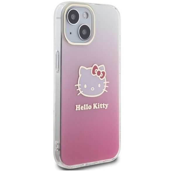 Hello Kitty HKHCP15SHDGKEP iPhone 15 / 14 / 13 6.1" rózsaszín keménytok IML Gradient Electrop Kitty fej IML Gradient Electrop Kitty fej