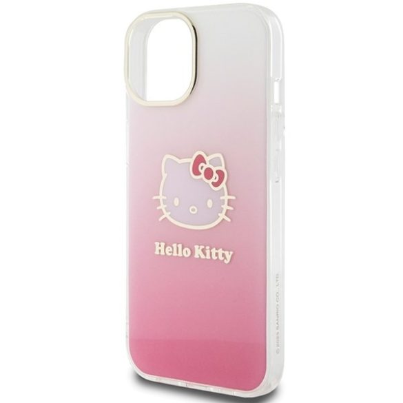 Hello Kitty HKHCP15SHDGKEP iPhone 15 / 14 / 13 6.1" rózsaszín keménytok IML Gradient Electrop Kitty fej IML Gradient Electrop Kitty fej