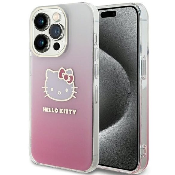 Hello Kitty HKHCP15LHDGKEP iPhone 15 Pro 6.1" rózsaszín keménytok IML Gradient Electrop Kitty fej IML Gradient Electrop Kitty fej