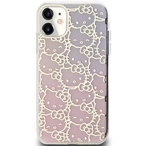 Hello Kitty HKHCN61HCHPEP iPhone 11 / Xr 6.1" rózsaszín keménytok IML Gradient Electrop Crowded Kitty Head IML Gradient Electrop Crowded Kitty Head (rózsaszín)