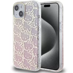   Hello Kitty HKHCP15SHCHPEP iPhone 15 6.1" rózsaszín keménytok IML Gradient Electrop Crowded Kitty Head
