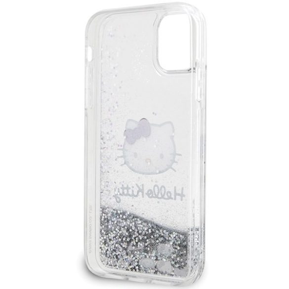 Hello Kitty HKHCN61LIKHET iPhone 11 / Xr 6.1" ezüst keménytok folyékony csillogó medál Kitty fej