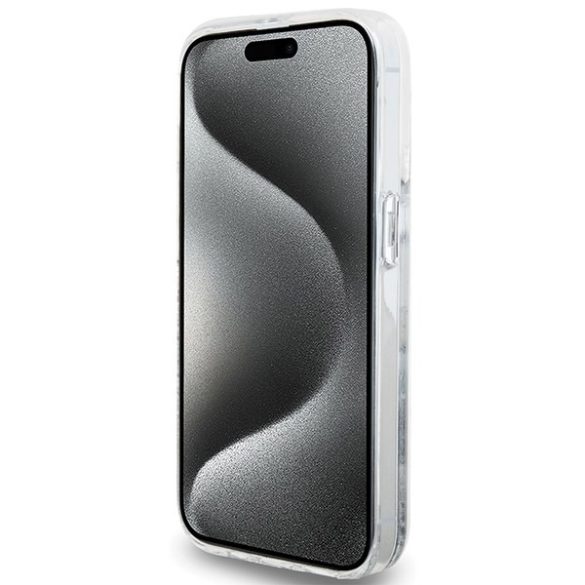 Hello Kitty HKHCP13XLIKHET iPhone 13 Pro Max 6.7" ezüst keménytok folyékony Glitter Charms Kitty Head, csillogó sármok