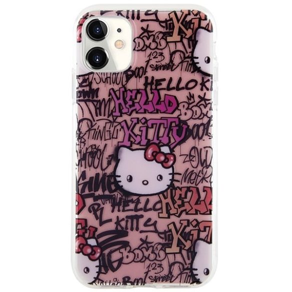 Hello Kitty HKHCN61HDGPTP iPhone 11  6.1"  rózsaszín keménytok IML címkék Graffiti