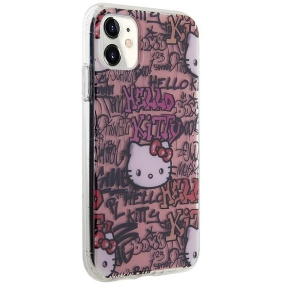 Hello Kitty HKHCN61HDGPTP iPhone 11  6.1"  rózsaszín keménytok IML címkék Graffiti