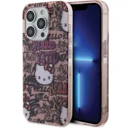   Hello Kitty HKHCP14LHDGPTP iPhone 14 Pro 6.1" rózsaszín keménytok IML címkék Graffiti