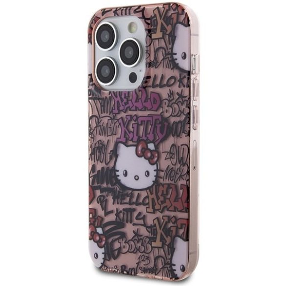 Hello Kitty HKHCP14LHDGPTP iPhone 14 Pro 6.1" rózsaszín keménytok IML címkék Graffiti