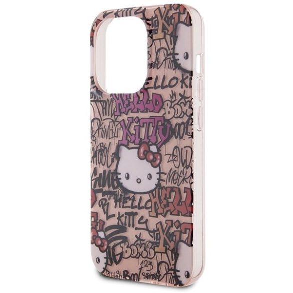 Hello Kitty HKHCP14LHDGPTP iPhone 14 Pro 6.1" rózsaszín keménytok IML címkék Graffiti