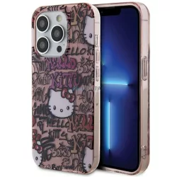   Hello Kitty HKHCP15XHDGPTP iPhone 15 Pro Max 6.7" rózsaszín keménytok IML címkék Graffiti