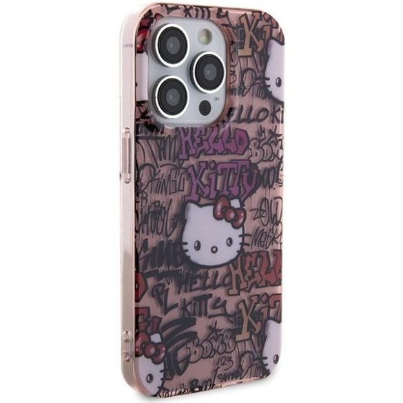 Hello Kitty HKHCP15XHDGPTP iPhone 15 Pro Max 6.7" rózsaszín keménytok IML címkék Graffiti