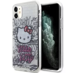   Hello Kitty HKHCN61HDGPHT iPhone 11  6.1" fehér keménytok IML Kitty On Bricks Graffiti IML Kitty On Bricks Graffiti