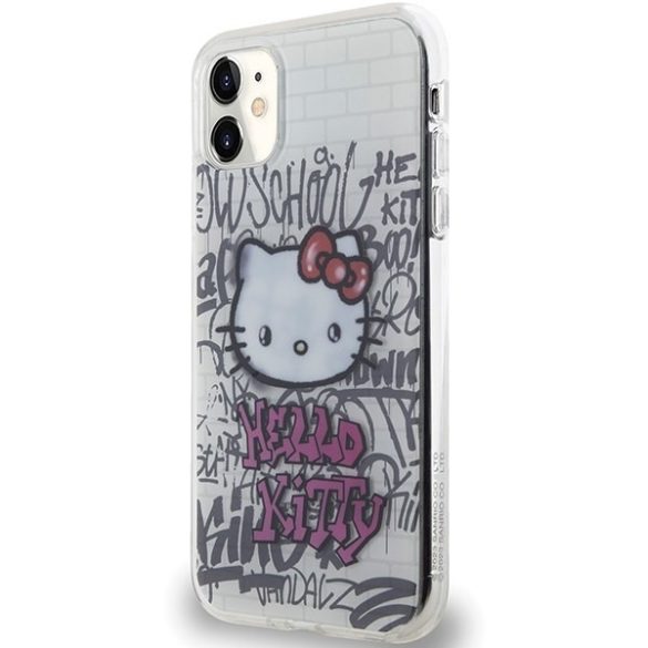 Hello Kitty HKHCN61HDGPHT iPhone 11 / Xr 6.1" fehér keménytok IML Kitty On Bricks Graffiti IML Kitty On Bricks Graffiti