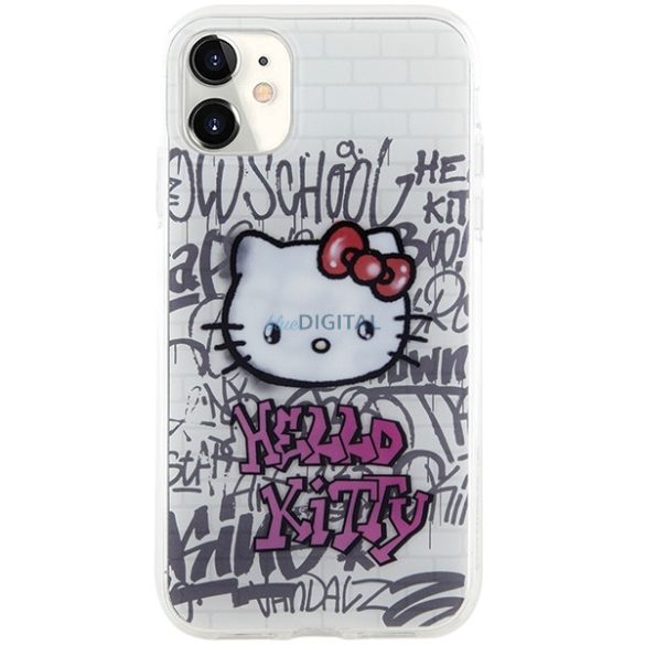 Hello Kitty HKHCN61HDGPHT iPhone 11 / Xr 6.1" fehér keménytok IML Kitty On Bricks Graffiti IML Kitty On Bricks Graffiti
