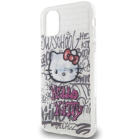 Hello Kitty HKHCN61HDGPHT iPhone 11 / Xr 6.1" fehér keménytok IML Kitty On Bricks Graffiti IML Kitty On Bricks Graffiti