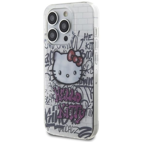 Hello Kitty HKHCP13LHDGPHT iPhone 13 Pro / 13 6.1" fehér keménytok IML Kitty On Bricks Graffiti IML Kitty On Bricks Graffiti