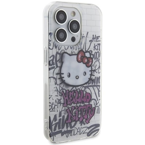 Hello Kitty HKHCP13LHDGPHT iPhone 13 Pro / 13 6.1" fehér keménytok IML Kitty On Bricks Graffiti IML Kitty On Bricks Graffiti