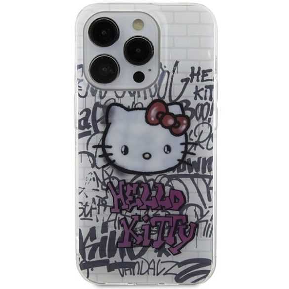 Hello Kitty HKHCP14LHDGPHT iPhone 14 Pro 6.1" fehér keménytok IML Kitty On Bricks Graffiti IML Kitty On Bricks Graffiti