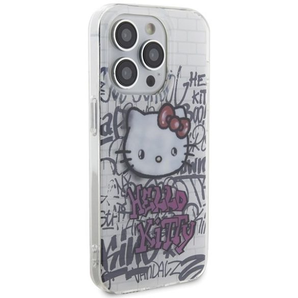 Hello Kitty HKHCP15LHDGPHT iPhone 15 Pro 6.1" fehér keménytok IML Kitty On Bricks Graffiti IML Kitty On Bricks Graffiti