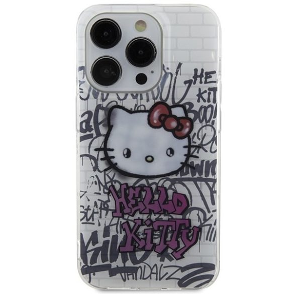 Hello Kitty HKHCP15XHDGPHT iPhone 15 Pro Max 6.7" fehér keménytok IML Kitty On Bricks Graffiti IML Kitty On Bricks Graffiti