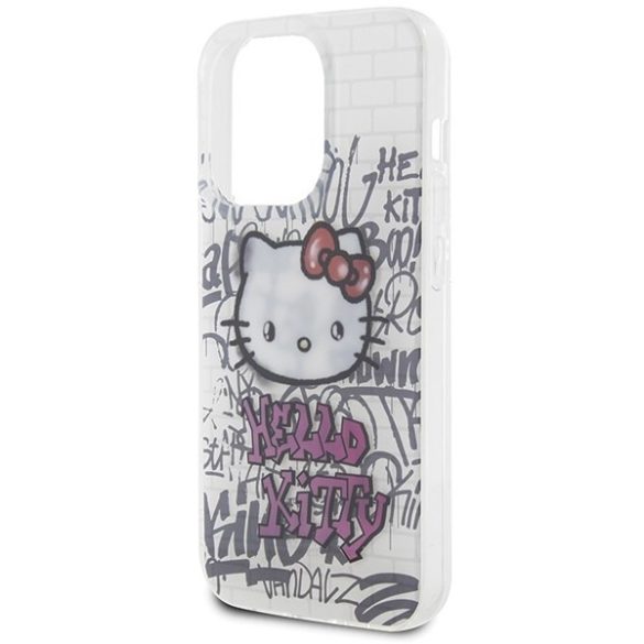 Hello Kitty HKHCP15XHDGPHT iPhone 15 Pro Max 6.7" fehér keménytok IML Kitty On Bricks Graffiti IML Kitty On Bricks Graffiti