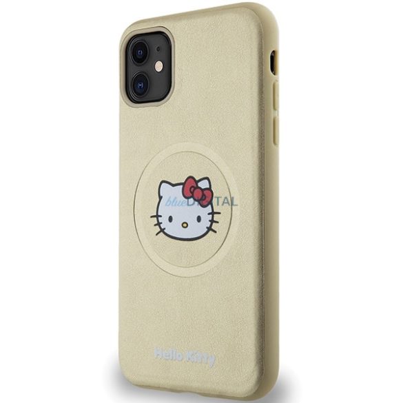 Hello Kitty HKHMN61PGHCKD iPhone 11 / Xr 6.1" arany keménytok bőr Kitty Head MagSafe