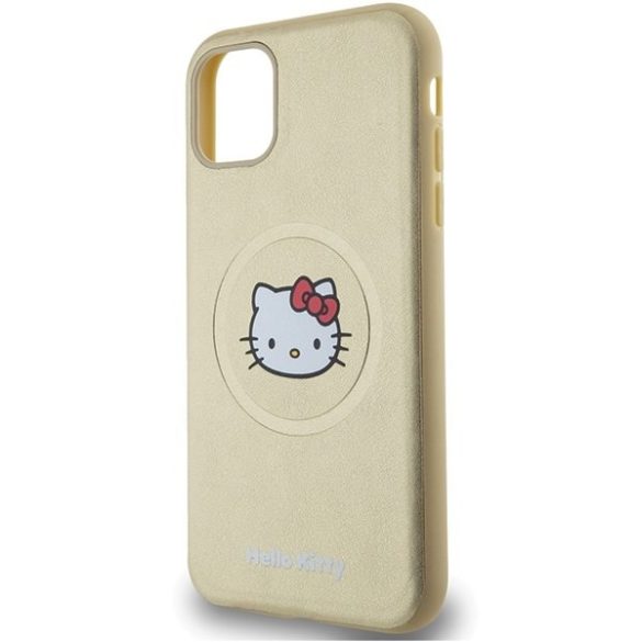 Hello Kitty HKHMN61PGHCKD iPhone 11 / Xr 6.1" arany keménytok bőr Kitty Head MagSafe