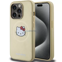   Hello Kitty HKHMP14XPGHCKD iPhone 14 Pro Max 6.7" arany keménytok bőr Kitty Head MagSafe bőr Kitty Head MagSafe