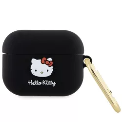   Hello Kitty HKAP3DKHSK Airpods Pro tok fekete Szilikon 3D Kitty Head 3D Kitty fej