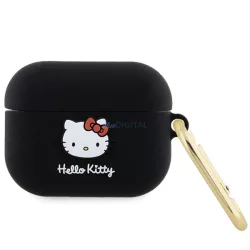   Hello Kitty HKAP3DKHSK Airpods Pro tok fekete Szilikon 3D Kitty Head 3D Kitty fej