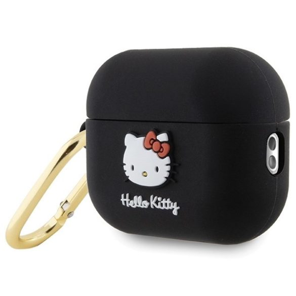 Hello Kitty HKAP23DKHSK Airpods Pro 2 (2022/2023) tok fekete Szilikon 3D Kitty fej 3D Kitty fej