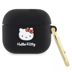   Hello Kitty HKA33DKHSK Airpods 3 tok fekete Szilikon 3D Kitty fej 3D Kitty fej