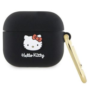 Hello Kitty HKA33DKHSK Airpods 3 tok fekete Szilikon 3D Kitty fej 3D Kitty fej