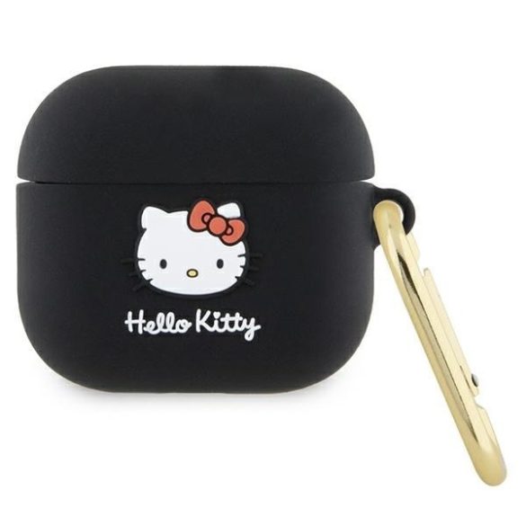 Hello Kitty HKA33DKHSK Airpods 3 tok fekete Szilikon 3D Kitty fej 3D Kitty fej