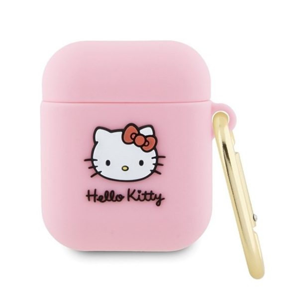 Hello Kitty HKA23DKHSP Airpods 1/2 tok rózsaszín szilikon 3D Kitty fej 3D Kitty fej