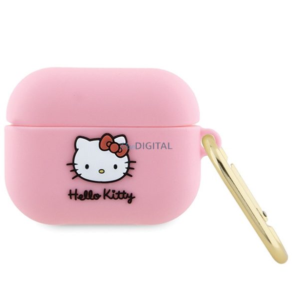 Hello Kitty HKAP3DKHSP Airpods Pro tok rózsaszín szilikon 3D Kitty Head 3D Kitty fej