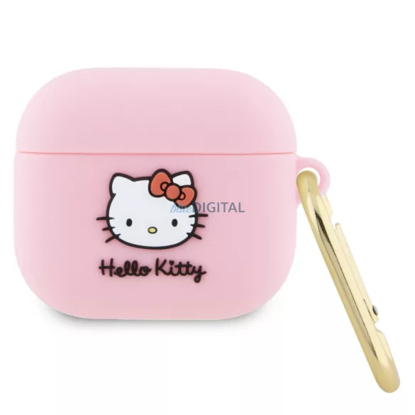 Hello Kitty HKA33DKHSP Airpods 3 tok rózsaszín szilikon 3D Kitty Head 3D Kitty fej