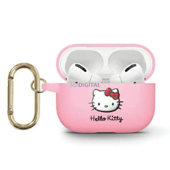 Hello Kitty HKA33DKHSP Airpods 3 tok rózsaszín szilikon 3D Kitty Head 3D Kitty fej