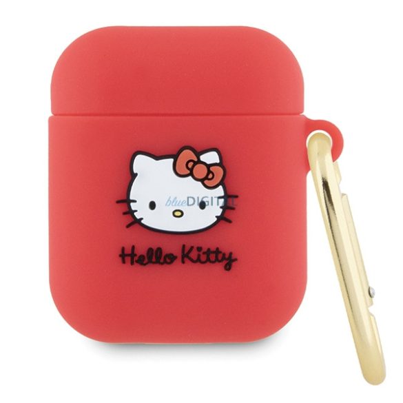 Hello Kitty HKA23DKHSF Airpods 1/2 tok fukszia Szilikon 3D Kitty fej 3D Kitty fej