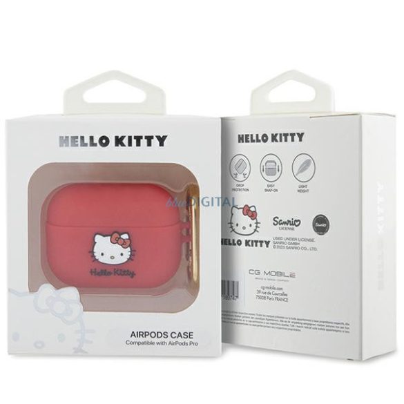 Hello Kitty HKAP3DKHSF Airpods Pro tok fukszia Szilikon 3D Kitty Head 3D Kitty fej