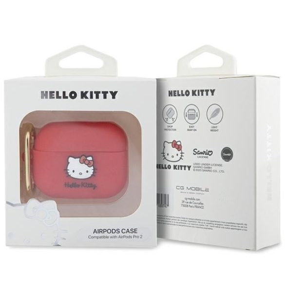 Hello Kitty HKAP23DKHSF Airpods Pro 2 (2022/2023) tok fukszia Szilikon 3D Kitty Head 3D Kitty fej