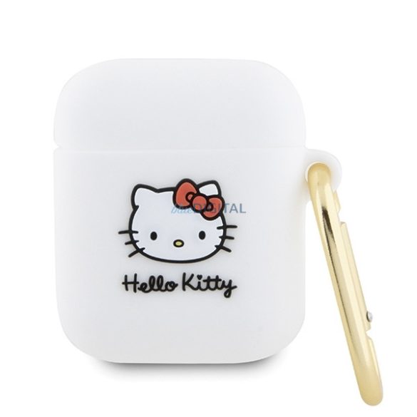Hello Kitty HKA23DKHSH Airpods 1/2 tok fehér szilikon 3D Kitty fej 3D Kitty fej