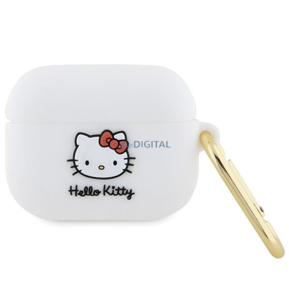 Hello Kitty HKAP3DKHSH Airpods Pro tok fehér szilikon 3D Kitty Head 3D Kitty fej