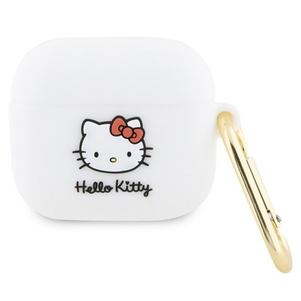 Hello Kitty HKA33DKHSH Airpods 3 tok fehér szilikon 3D Kitty fej 3D Kitty fej