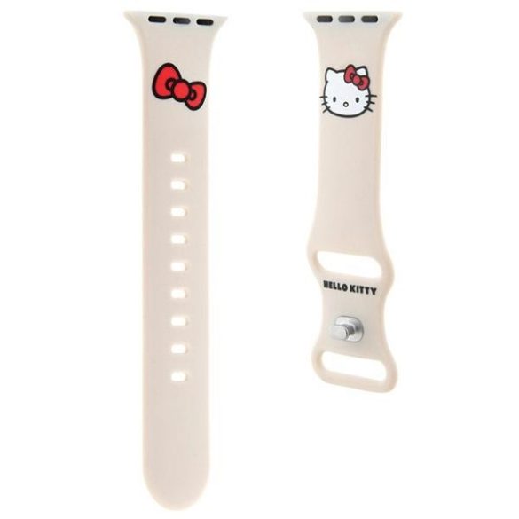 Hello Kitty óraszíj HKAWMSCHBLE Apple Watch 38/40/41mm bézs szíj Szilikon Kitty Head